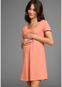 Neun Monate Damen Umstandskleid "Kurzes Schwangerschafts-Jerseykleid, Minikleid", orange, casual, Gr. 36, unifarben, Jersey, Obermaterial: 95%