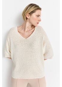 RICHROYAL Damen Strickpullover, weiß, casual, Gr. XS, Strick, Obermaterial: 70% Baumwolle, 30% Leinen, Pullover, Mit V-Ausschnitt