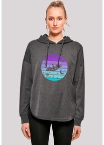 F4NT4STIC Damen Kapuzenpullover "Retro Alien Weltraum Sonnenuntergang", grau, casual, Gr. XL, Obermaterial: 100% Baumwolle, Pullover, Premium Qualität