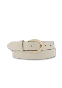 Bernd Götz BERND GÖTZ Damen Ledergürtel, beige, Gr. 100, unifarben mit Farbeinsatz, Obermaterial: 100% Rindsleder, Gürtel, mit goldener Schließe