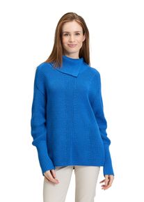 Betty Barclay Damen Strickpullover "Betty Barclay Grobstrick-Pullover mit hohem Kragen", blau, casual, Gr. 42, Strick, Obermaterial: 50% Baumwolle,