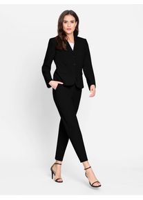 Heine Damen Hosenanzug, schwarz, Gr. 38, 63% Polyester, 34% Viskose, 3% Elasthan, Anzüge