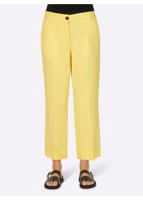 Heine Damen 7/8-Hose, gelb, Gr. 46, unifarben, 98% Baumwolle, 2% Elasthan, Hosen