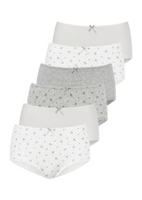 Petite Fleur Damen Hipster, Gr. 32, grau, Single Jersey, Obermaterial: 95% Baumwolle, 5% Elasthan, gemustert, unifarben, Unterhosen, aus elastischer