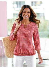 Classic Basics Damen 3/4-Arm-Shirt "3/4-Arm-Shirt", orange, Gr. 46, gemustert, 100% Baumwolle, Shirts