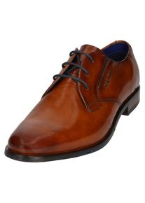 Bugatti Herren Schnürschuh, Gr. 43, braun, Leder, elegant, Schuhe, Businesschuh, Abendschuh, Festtagsschuh mit seitlichem Logoemblem
