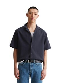 Marc O'Polo Herren Kurzarmhemd "fein strukturiert aus Bio-Baumwolle", blau, Gr. M, MARC O'POLO DENIM, unifarben, Obermaterial: 100% Baumwolle, Hemden