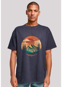 F4NT4STIC Herren T-Shirt "Sonnenuntergang Berglandschaft", blau, casual, Gr. S, Obermaterial: 100% Baumwolle, Shirts, Premium Qualität