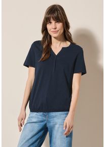 Cecil Damen T-Shirt, blau, casual, Gr. L, unifarben, Web, 100% Baumwolle, Shirts, aus reiner Baumwolle
