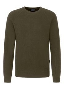 Bugatti Herren Strickpullover, grün, casual, Gr. XXL, unifarben, Strick, Obermaterial: 80% Wolle, 20% Polyamid, Pullover, mit Logostickerei