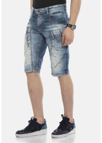 Cipo & Baxx CIPO & BAXX Herren Jeansshorts "Bermuda & Short", blau, Basic, Gr. 30, unifarben, 100% Baumwolle, Jeans, aus reiner Baumwolle