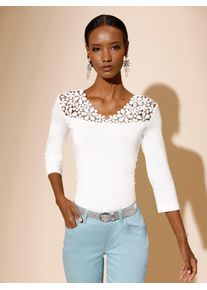 CRÉATION L CREATION L Damen 3/4-Arm-Shirt "Modal-Mix-Shirt", beige, Gr. 38, unifarben, 48% Baumwolle, 48% Modal, 4% Elasthan, Shirts