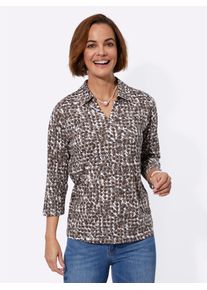 Classic Basics Damen Poloshirt "Poloshirt", grau, Gr. 40, gemustert, mehrfarbig, 100% Baumwolle, Shirts
