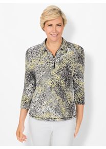 Classic Basics Damen Poloshirt "Shirt", gelb, Gr. 38, gemustert, mehrfarbig, 95% Viskose, 5% Elasthan, Shirts