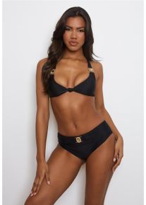 MODA MINX Damen Balconette-Bikini "Amour Knot", schwarz, elegant, Gr. S, unifarben, 82% Polyamid, 18% Elasthan, Bikini-Sets, mit modischer Schnürung