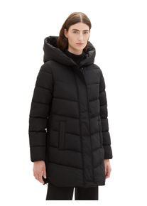 Tom Tailor Damen Steppmantel, schwarz, modisch, Gr. XXL, unifarben, Obermaterial: 100% Polyester. Futter: 100% Polyester, Mäntel, mit einem Knopf am
