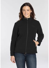 Jack Wolfskin Damen Fleecejacke "MERIGAN LAKE", schwarz, sportlich, Gr. 52, Fleece, Obermaterial: 100% Polyester, Jacken, Übergangsjacke