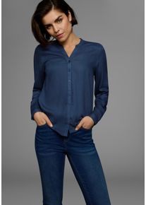 AJC Damen Hemdbluse, blau, casual, Gr. 40, unifarben, Web, Obermaterial: 100% Viskose, Blusen, aus weich fließender Viskose