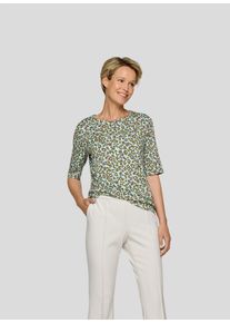 Rabe Damen Rundhalsshirt, braun, casual, Gr. 46, bedruckt, Web, Obermaterial: 92% Viskose, 8% Elasthan, Shirts, mit grafischem Print