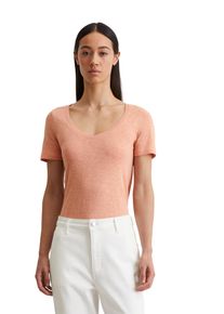 Marc O'Polo MARC O'POLO Damen T-Shirt "aus Organic Cotton Slub Jersey", orange, Basic, Gr. XXS, unifarben, Obermaterial: 100% Baumwolle, Shirts