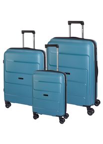 Check.In Trolleyset "St. Louis", blau, Polypropylen, unifarben, Koffer-Sets, Kofferset, Gepäckset, klein mittel groß, Handgepäck, Aufgabegepäck