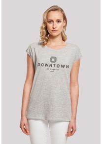 F4NT4STIC Damen T-Shirt "Downtown LA SHORT SLEEVE TEE", grau, casual, Gr. XXXL, Obermaterial: 100% Baumwolle, Shirts, Print