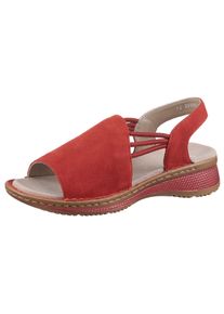 Ara Damen Riemchensandale "HAWAII", Gr. 39, rot, Veloursleder, unifarben, feminin, Schuhe, Sommerschuh, Sandalette, Keilabsatz, mit Stretch-Bänder,