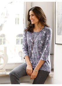 Inspirationen Damen Print-Shirt "Shirt", lila, Gr. 36, geblümt, gemustert, mehrfarbig, bedruckt, 92% Viskose, 8% Elasthan, Shirts