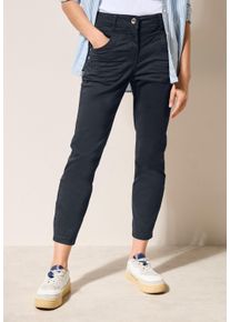 Cecil Damen 3/4-Hose "Style Scarlett", blau, casual, Gr. 26, unifarben, Web, Obermaterial: 97% Baumwolle, 3% Elasthan, Hosen, 3/4 Länge im