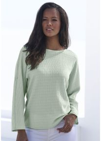 Vivance Damen 2-in-1-Shirt "zum Krempeln", grün, modisch, Gr. 36, unifarben, Cru00eape, Obermaterial: 98% Polyester, 2% Elasthan, Shirts, aus