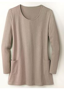 Classic Basics Damen Longshirt "Longshirt", beige, Gr. 38, unifarben, 100% Baumwolle, Shirts