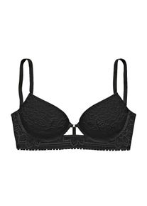 Lascana Damen Push-up-BH, Gr. 75, schwarz, Spitze, Obermaterial: 60% Polyamid, 33% Polyester, 7% Elasthan, feminin, BHs, mit Bügel aus floraler