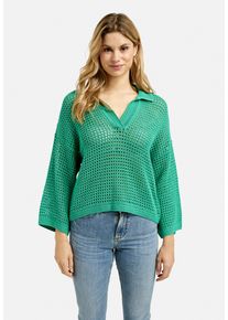 Smith & Soul SMITH & SOUL Damen V-Ausschnitt-Pullover, grün, casual, Gr. XL, unifarben, Material: 50% Baumwolle, 50% Polyacryl, Pullover