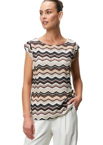 Zero Damen Klassische Bluse "Zero Bluse mit Zickzackmuster", beige, casual, Gr. 34, bedruckt, Web, Obermaterial: 100% Viskose. Ärmelfutter: ohne