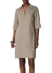 comma, COMMA Damen Hemdblusenkleid, grau, casual, Gr. 36, unifarben, Obermaterial: 71% Baumwolle, 26% Polyamid, 3% Elasthan, Kleider, mit V-Ausschnitt