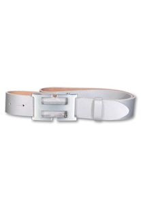 Silbergift Damen Koppelgürtel, grau, modisch, Gr. 80, unifarben, metallic, Rindsleder, Gürtel, Mit silberner Kopplschließe, Vollrindleder