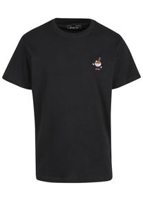 MisterTee Herren T-Shirt "MisterTee Herren Peace Noodles Tee EMB", schwarz, casual, Gr. XXL, bedruckt, 100% Baumwolle, Shirts