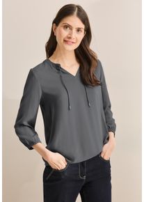 Cecil Damen Langarmbluse, grau, casual, Gr. XS, unifarben, Stoff, 100% Viskose, Blusen, mit 3/4 Ärmeln