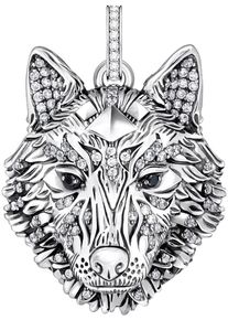 Thomas Sabo Damen Ketten-Anhänger "Wolfs-Gesicht-Optik, PE965-691-21", Silber 925, recycelt, 16,85 g, silber, Silber 925, recycelt, Schmuckanhänger,