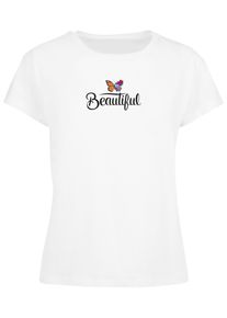 Merchcode Herren T-Shirt "Merchcode Damen Ladies Frida Kahlo - Beautiful butterfly Box Tee", weiß, casual, Gr. XL, bedruckt, 100% Baumwolle, Shirts