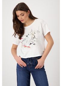 monari Damen T-Shirt "Shirt Frau + Boot Flamme", beige, modisch, Gr. 46, unifarben, Web, Obermaterial: 50% Baumwolle, 50% Modal, Shirts, Mit