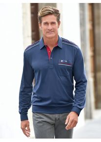 CLASSIC Herren Poloshirt "Langarm-Poloshirt", blau, Gr. 44, unifarben, 62% Baumwolle, 38% Polyester, Shirts
