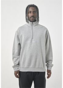 Cleptomanicx Herren Strickpullover "Boxy Crewneck Eurostile", grau, casual, Gr. M, bestickt, 100% Baumwolle, Pullover, Locker geschnitten