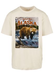 Herren T-Shirt "Upscale by Mister Tee Herren Alaska Vintage Oversize Tee", beige, casual, Gr. XXL, UPSCALE BY MISTER TEE, unifarben, 100% Baumwolle,
