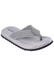 Skechers Herren Zehentrenner "TANTRIC-FRITZ", Gr. 48,5, grau, Textil, used, casual, Schuhe, Sommerschuh, Schlappen, Poolslides, Badeschuh, mit