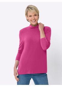 Classic Basics Damen Stehkragenshirt "Stehkragen-Shirt", pink, Gr. 56, unifarben, 95% Viskose, 5% Elasthan, Shirts