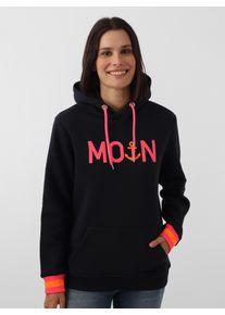 Zwillingsherz Damen Hoodie ""Rahel"", blau, modisch, Gr. M, Sweatware, Obermaterial: 50% Baumwolle, 50% Polyester, Sweatshirts, Mit Kontrastbündchen