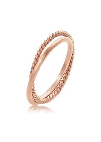 Elli Damen Fingerring "Wickelring Klassik Fein Gedreht 925 Silber", 58mm, ohne Stein, Silber 925 (Sterlingsilber), rosa, Silber 925 (Sterlingsilber),