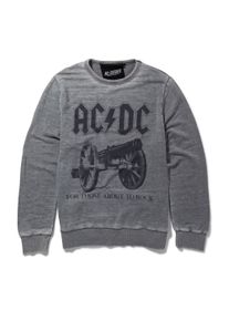 Recovered Herren Sweatshirt "AC/DC For Those About to Rock", grau, casual, Gr. S, bedruckt, 100% Baumwolle, Sweatshirts, im zeitlosen Design