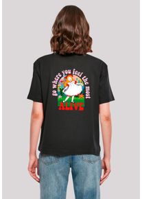 F4NT4STIC Damen T-Shirt "Alice im Wunderland", schwarz, casual, Gr. S, Obermaterial: 100% Baumwolle, Shirts, Nostalgie, Retro Print, Kinderserie